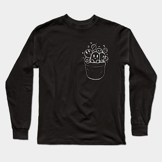 Pocket Ghosts Long Sleeve T-Shirt by TechraPockets